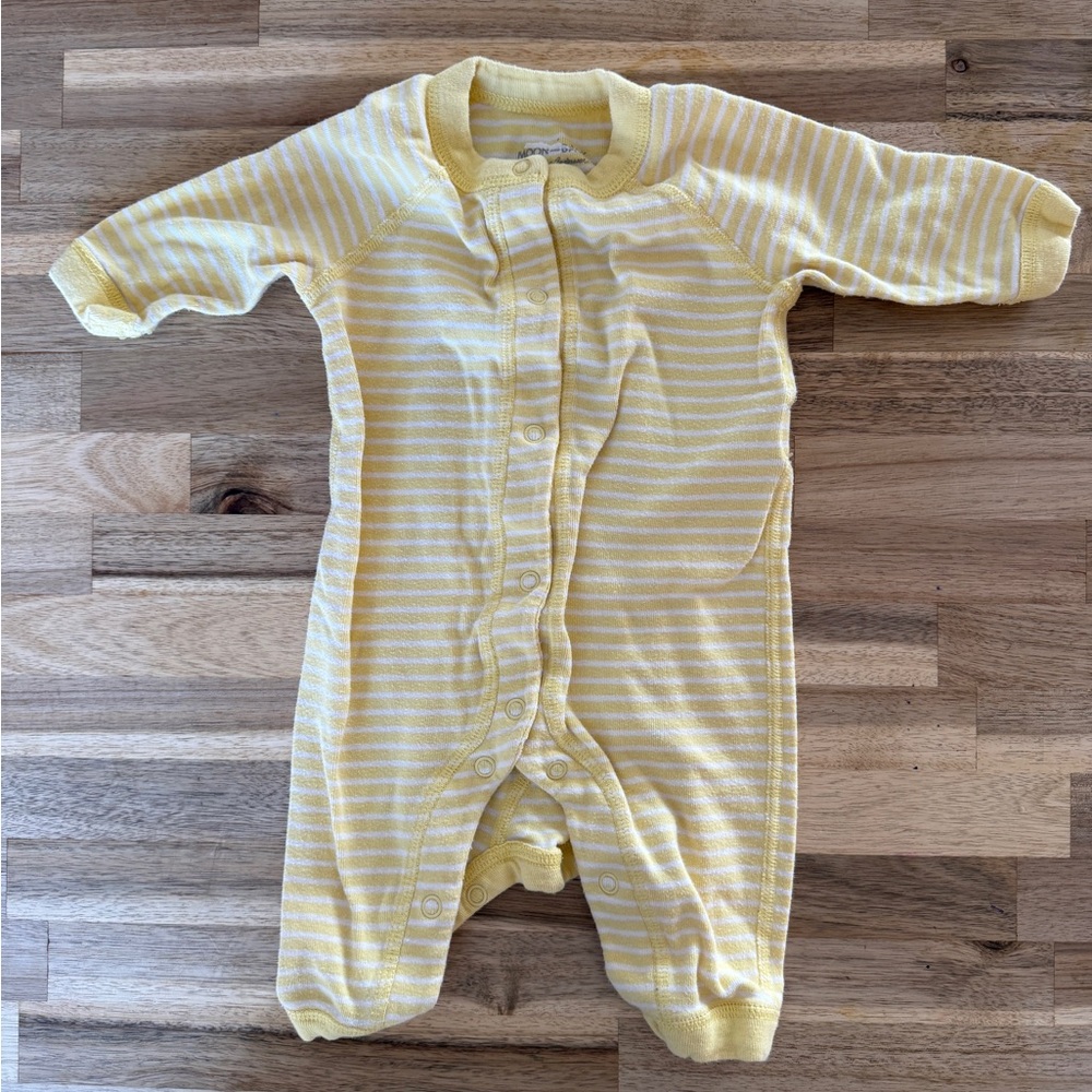 Hanna Andersson Yellow Striped Kids Footie